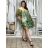 Šaty letné 3/4 rukáv oversize dámske AMELIA (S/M/L ONE SIZE) TALIANSKA MÓDA IMPEM25CA2800/DU S/M/L zelená khaki