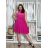 Šaty letní bez rukávu dámské GABI  (S/M/L ONE SIZE) ITALSKÁ MÓDA IM725103/DUR Tm. růžová S/M/L