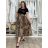 Šaty dlhé elegantné letné s krátkým rukávem dámske SILVIA (S/M/L ONE SIZE) TALIANSKA MÓDA IMC25310-3/DU hnedá S/M/L
