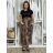 Šaty dlhé elegantné letné s krátkým rukávem dámske SILVIA (S/M/L ONE SIZE) TALIANSKA MÓDA IMC25310-3/DU hnedá S/M/L
