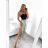 Nohavice saténové háremky letné dlhé dámske (S/M ONE SIZE) TALIANSKA MÓDA IMM239535UN/DUR žlutá S/M/L