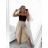 Nohavice saténové háremky letné dlhé dámske (S/M ONE SIZE) TALIANSKA MÓDA IMM239535UN/DUR žlutá S/M/L