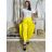 Nohavice saténové háremky letné dlhé dámske (S/M ONE SIZE) TALIANSKA MÓDA IMM239535UN/DUR žlutá S/M/L