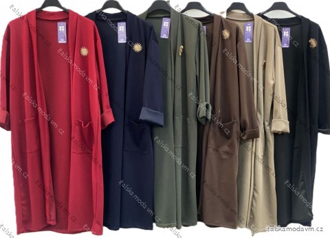 Cardigan s kapsami dlouhý rukáv dámský nadrozměr (46/48/50 ONE SIZE) ITALSKÁ MÓDA IMC25338