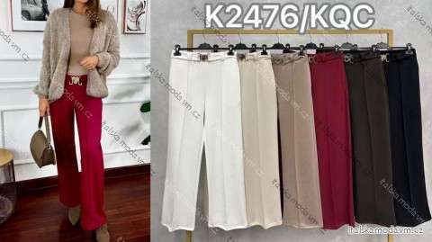 Nohavice dlhé elegantné s opaskom dámske (S/M/L ONE SIZE) TALIANSKA MÓDA IMC25343