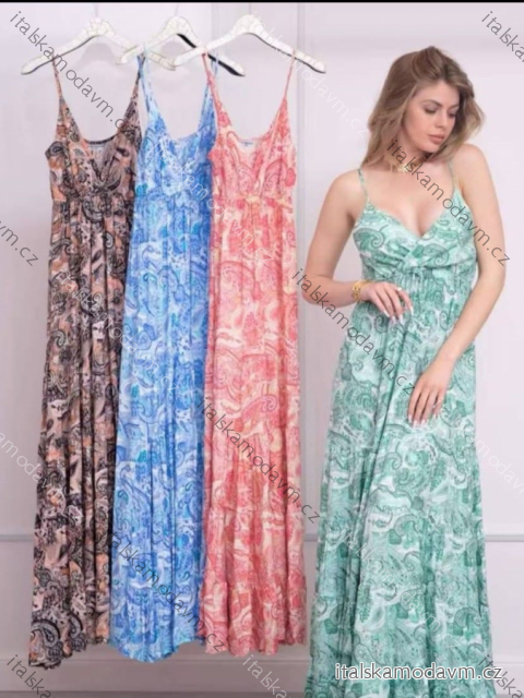 Šaty dlhé letné na ramienka dámske nadrozmer (M/L - XL/XXL ONE SIZE) IMWGD25V075/DUR