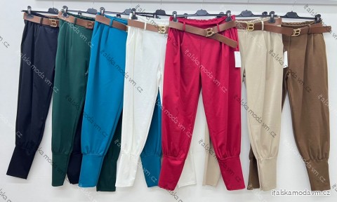 Nohavice elegantné s opaskom dámske nadrozmer (48/50/52 ONE SIZE) TALIANSKA MÓDA IM425538