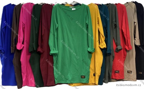 Šaty klasik dlouhý rukáv dámské (S/M/L ONE SIZE) ITALSKÁ MÓDA IMC25369