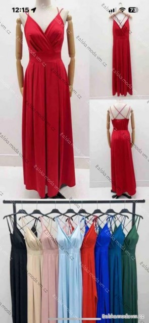 Šaty dlhé elegantné letné na ramienka dámske (XS/S/M ONE SIZE) TALIANSKA MÓDA IMM25M35843A