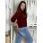 Sveter úpletový 3/4 dlhý rukáv dámske (S/M/L ONE SIZE) TALIANSKA MÓDA IM5252422/DU M / L vínová