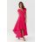 Šaty dlhé spoločenské krátky rukáv dámske (36-56) POLSKÁ MÓDA PMLMR23SELENA-1/DUR růžová fuchsiová 48
