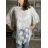 Tunika krajkové letné plážové cez plavky 3/4 rukáv dámske SELENA  (S/M/L onesize) TALIANSKÁ MÓDA IMB24112/DU S/M/L biela