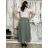Sukně s páskem mušelín dlouhá dámská MELANI (S/M/L ONE SIZE) ITALSKá MóDA IMSM241119/DU S/M/L zelená khaki