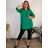 Tunika prodloužená 3/4 rukáv dámská nadrozměr (2XL/3XL/4XL ONE SIZE) TALIANSKA MóDA IM324SUMER/DUR modrá petrolejová 2XL/3XL