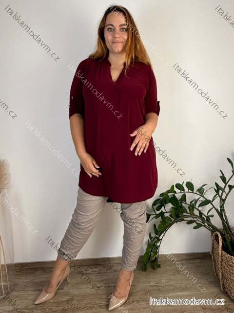 Tunika prodloužená 3/4 rukáv dámská nadrozměr (2XL/3XL/4XL ONE SIZE) ITALSKá MóDA IM324SUMER/DUR