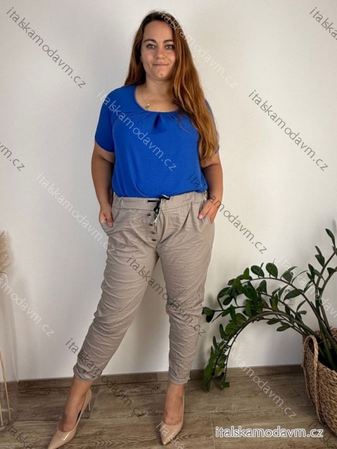 Nohavice strečové stláčače dámske nadrozmer BARBARA (52/54/56 ONE SIZE) TALIANSKA MÓDA IM425532