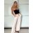Nohavice dlhé letné s opaskom dámske (S/M/L ONE SIZE) TALIANSKA MÓDA IMM25M12297/DU -   čierna
 -   S/M/L