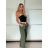 Nohavice dlhé letné s opaskom dámske (S/M/L ONE SIZE) TALIANSKA MÓDA IMM25M12297/DU -   čierna
 -   S/M/L