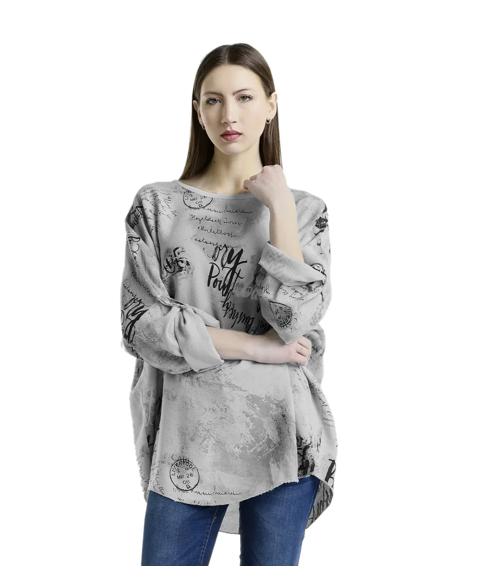 Tunika dlouhý rukáv dámská (S/M/L ONE SIZE) ITALSKÁ MÓDA IMPLI2505347