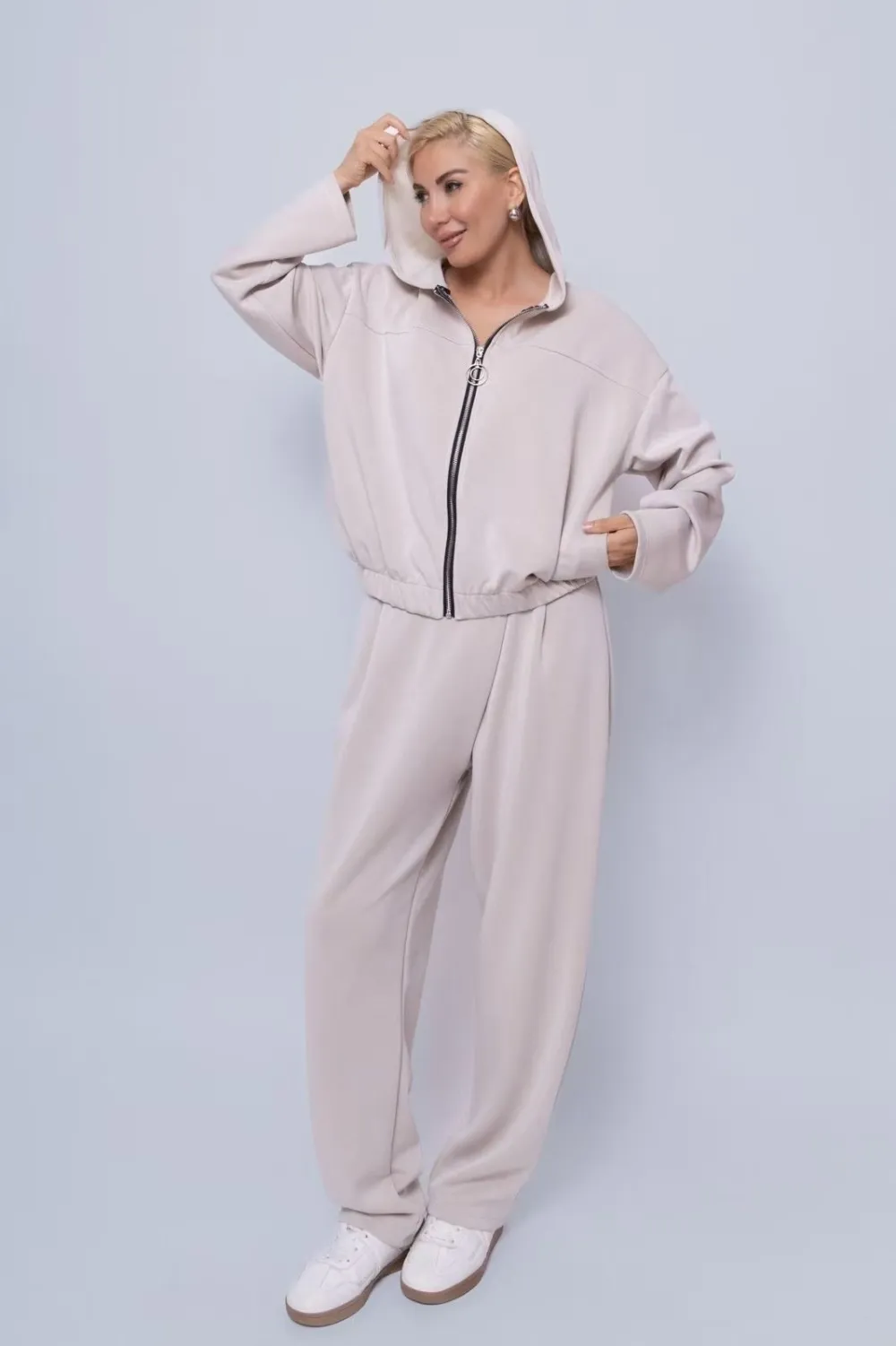 Souprava tepláková mikina dlouhý rukáv a tepláky dámská (S/M/L ONE SIZE) ITALSKÁ MÓDA IMPLI2550989