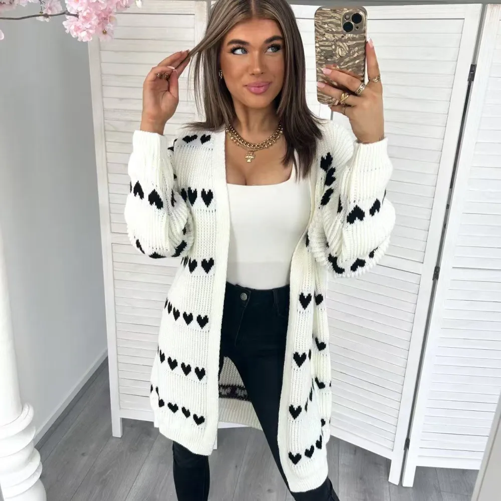Cardigan teplý pletený dlouhý rukáv dámský (S/M/L ONE SIZE) ITALSKÁ MÓDA IMPLI259075