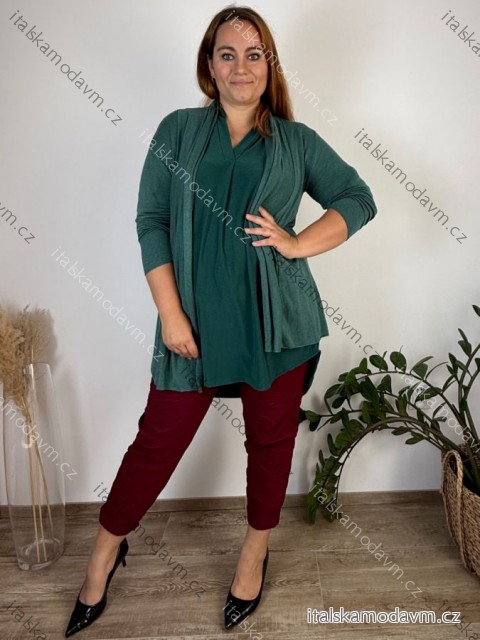 Cardigan dlouhý rukáv dámský nadrozměr FINA (46/48/50 ONE SIZE) ITALSKÁ MÓDA IMSM251124/DU
