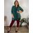 Cardigan dlouhý rukáv dámský nadrozměr FINA (46/48/50 ONE SIZE) ITALSKÁ MÓDA IMSM251124/DU 46/48/50 zelená smaragdová