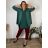 Cardigan dlouhý rukáv dámský nadrozměr FINA (46/48/50 ONE SIZE) ITALSKÁ MÓDA IMSM251124/DU 46/48/50 zelená smaragdová