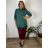Cardigan dlouhý rukáv dámský nadrozměr FINA (46/48/50 ONE SIZE) ITALSKÁ MÓDA IMSM251124/DU 46/48/50 zelená smaragdová
