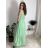 Šaty dlhé letné na ramienka dámske nadrozmer LEONA (M/L - XL/XXL ONE SIZE) IMWGD25V063/DR světle modrá M/L
