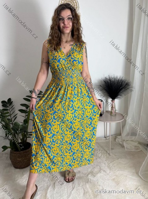 Šaty dlouhé letní bez rukávu dámské Mariposa (M/L, XL/2XL) IMWDF25F1056/DUR modrá M/L