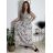 Šaty letní krátký rukáv dámské FLORA (S/M/L ONE SIZE) ITALSKÁ MÓDA IMSM25019-1/DUR růžová S/M/L