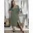 Šaty letní mušelínové krátký rukáv dámské JANET (S/M/L ONE SIZE) ITALSKÁ MÓDA IMWGS232579/DU M/L zelená khaki