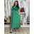 Šaty letní krátký rukáv dámské (S/M/L ONE SIZE) ITALSKÁ MÓDA IMSM25013/DUR zelená S/M/L