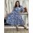Šaty dlouhé letní dlouhý rukáv dámské DAINA (S/M/L ONE SIZE) ITALSKÁ MÓDA  IMPEM24G3205-14/DU S/M/L modrá
