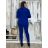 Súprava/komplet elegantné sako a nohavice dámska (S/M ONE SIZE) TALIANSKA MÓDA IMD22473 čierna S/M