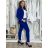 Súprava/komplet elegantné sako a nohavice dámska (S/M ONE SIZE) TALIANSKA MÓDA IMD22473 čierna S/M