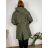 Bunda šusťáková s kapucí dámské nadrozměr Megan (L/XL/2XL/3XL ONE SIZE) ITALSKá MóDA IM4221306/DR 46/48/50 Khaki