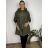 Bunda šusťáková s kapucí dámské nadrozměr Megan (L/XL/2XL/3XL ONE SIZE) ITALSKá MóDA IM4221306/DR 46/48/50 Khaki