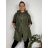 Bunda šusťáková s kapucí dámské nadrozměr Megan (L/XL/2XL/3XL ONE SIZE) ITALSKá MóDA IM4221306/DR 46/48/50 Khaki