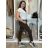 Nohavice strečové dlhé dámske (M/L ONE SIZE) TALIANSKA MODA IM4240137/DU - biela - S/M/L
