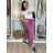 Kalhoty strečové dlouhé dámské (S/M/L ONE SIZE) ITALSKá MODA IM4240137/DUR tm. fuchsiová S/M/L