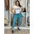 Kalhoty strečové dlouhé dámské (S/M/L ONE SIZE) ITALSKá MODA IM4240137/DUR tm. fuchsiová S/M/L