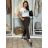 Kalhoty strečové dlouhé dámské (S/M/L ONE SIZE) ITALSKá MODA IM4240137/DUR tm. fuchsiová S/M/L