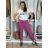 Kalhoty strečové dlouhé dámské (S/M/L ONE SIZE) ITALSKá MODA IM4240137/DUR tm. fuchsiová S/M/L