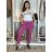 Kalhoty strečové dlouhé dámské (S/M/L ONE SIZE) ITALSKá MODA IM4240137/DUR tm. fuchsiová S/M/L