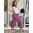 Kalhoty strečové dlouhé dámské (S/M/L ONE SIZE) ITALSKá MODA IM4240137/DUR tm. fuchsiová S/M/L