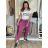 Kalhoty strečové dlouhé dámské (S/M/L ONE SIZE) ITALSKá MODA IM4240137/DUR tm. fuchsiová S/M/L