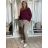 Kalhoty strečové dlouhé dámské (S/M/L ONE SIZE) ITALSKá MODA IM4240137/DUR tm. fuchsiová S/M/L
