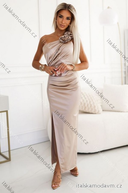 Šaty dlhé společenské bez rukávov dámske AURORA (S/M/L ONE SIZE) TALIANSKA MÓDA NUM255801/DR S/M/L zlatá